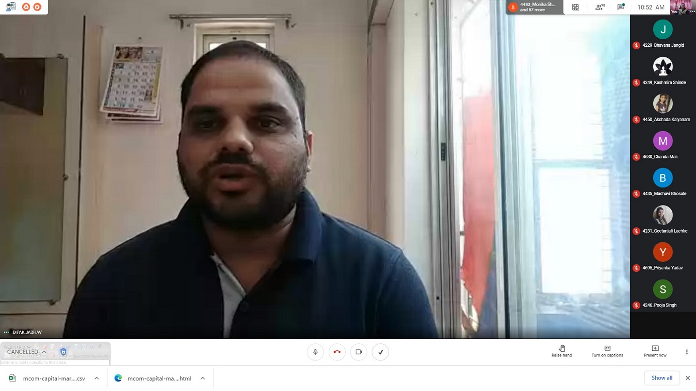 Mr. Deepak Jadhav adressing Questions_Webinar_Digital Marketing